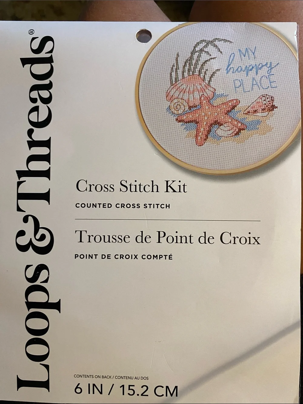Loops & Threads 'My Happy Place' Cross Stitch Kit - beach scene